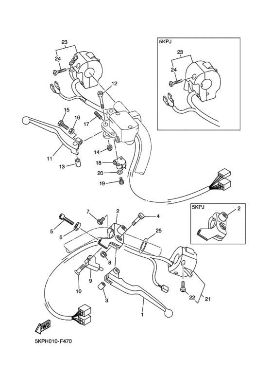 XVS400C ﾊﾝﾄﾞﾙｽｲﾂﾁ & ﾚﾊﾞｰ