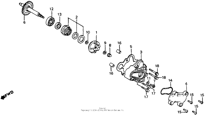 CR125R Water pump 81