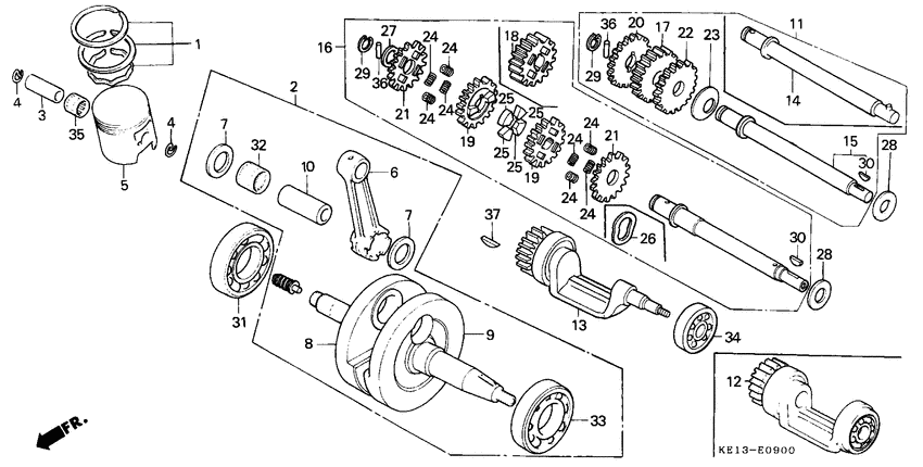 Crankshaft/piston
