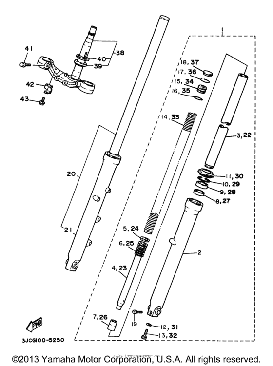 XV535SJ Передняя вилка