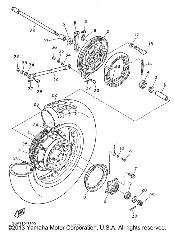 XV535SG Переднее колесо
