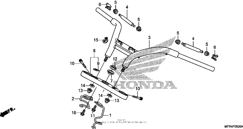 VT1300CX (ABS) Handlebar + top bridge