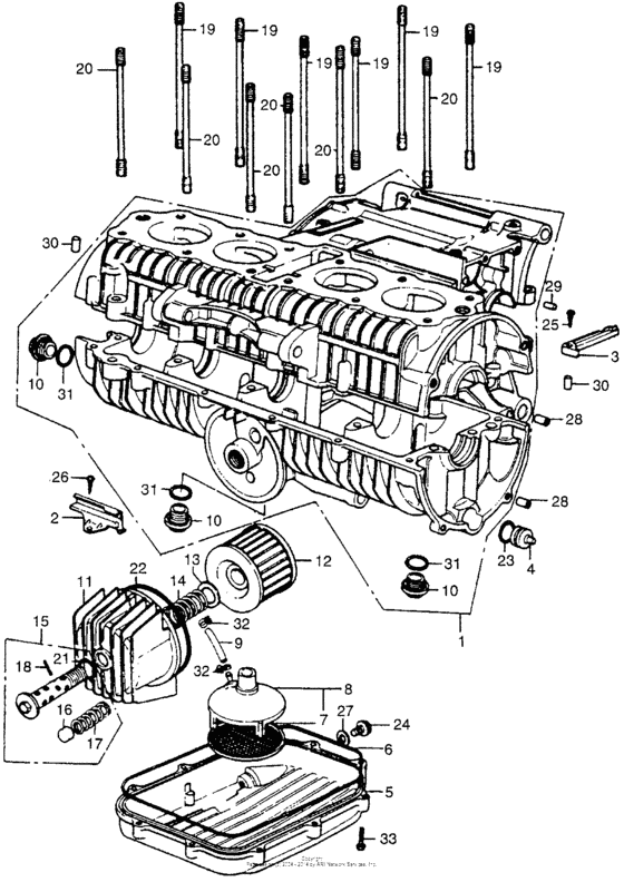 Crankcase + oil filter