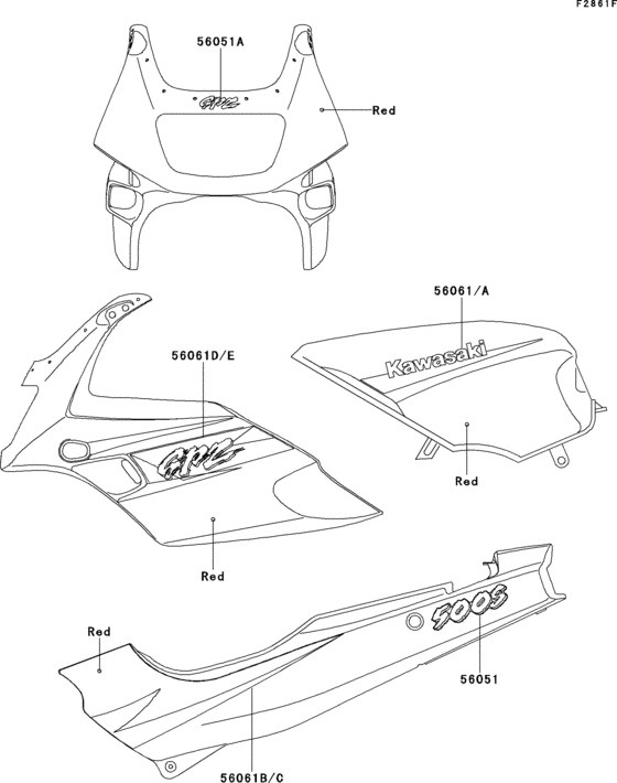 Decals(red)(ex500-e3/e4/e4a)
