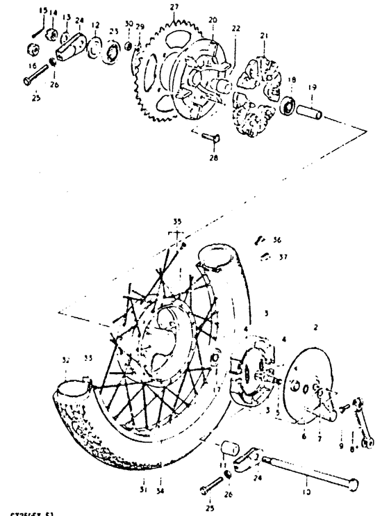 Rear wheel complete assy