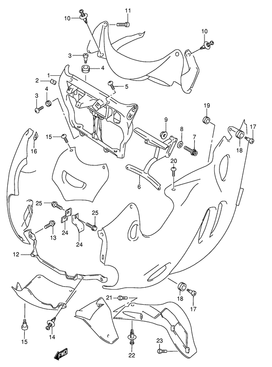 Cowling body installation parts