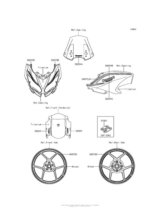 KLE650 Decals (Titanium)(Fhf)(Ca)