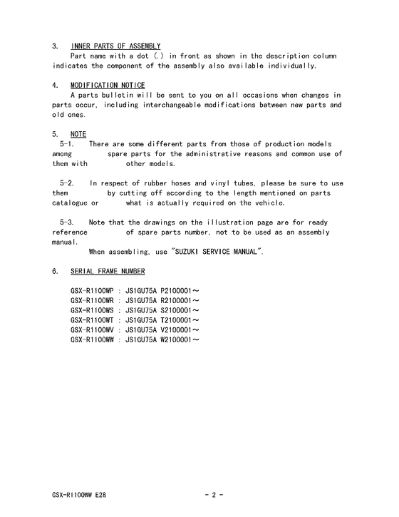 GSX-R1100 Catalog preface