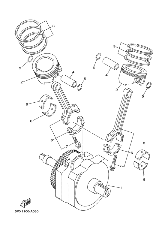 XV17PCS Crankshaft & piston