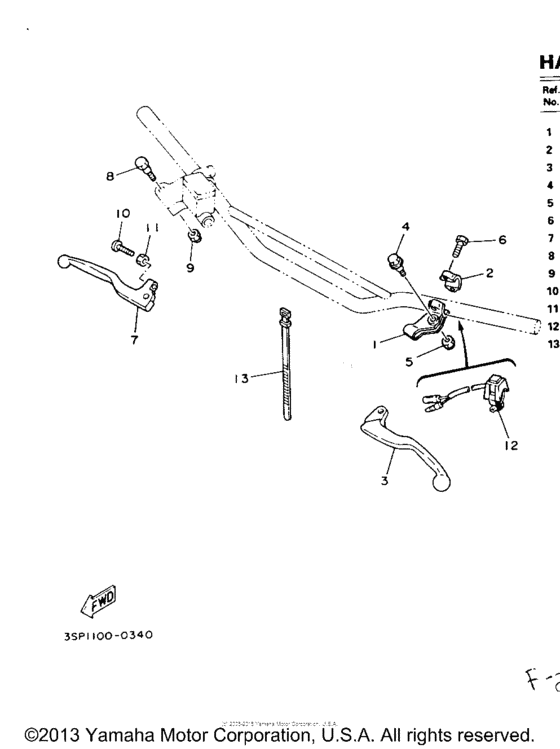YZ250E Handle switch - lever