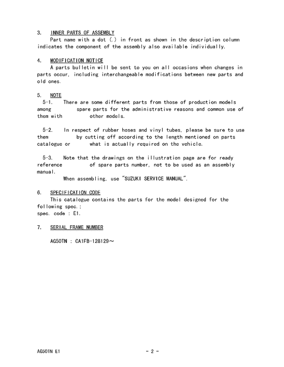 AG50 Catalog preface