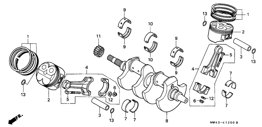 Crankshaft/piston