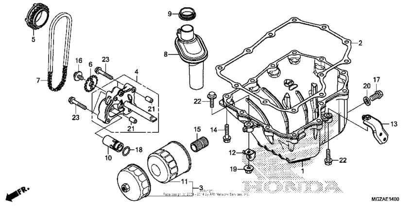 Oil pan + oil pump