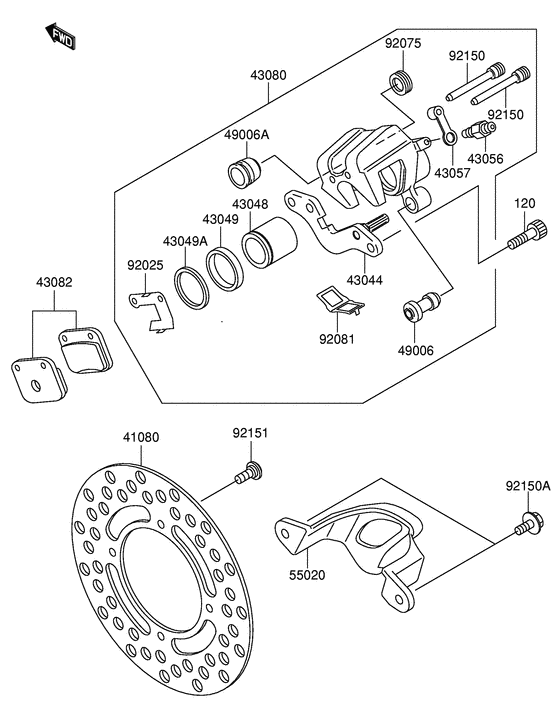 RM65 Передний суппорт