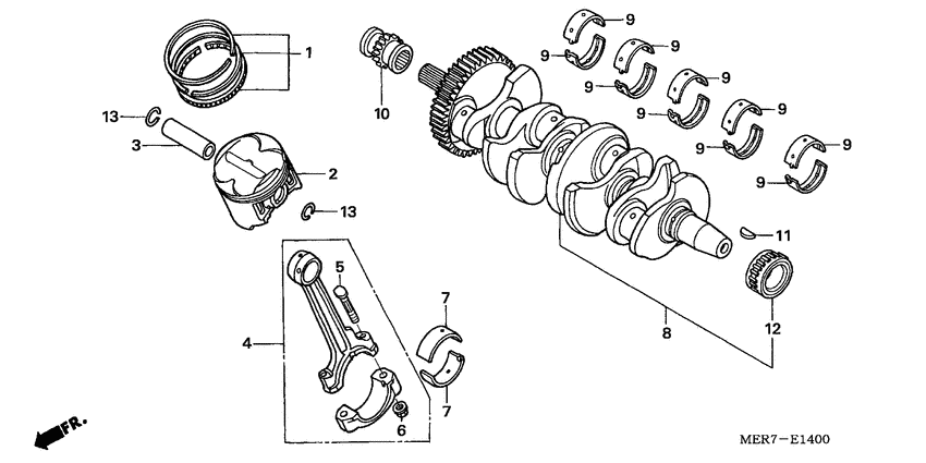 Crankshaft/piston