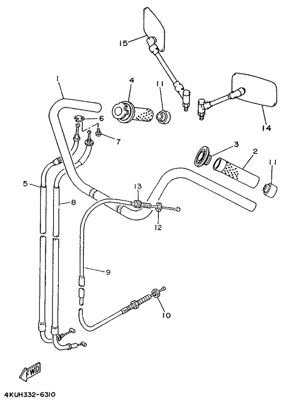 XV535 Steering handle. cable