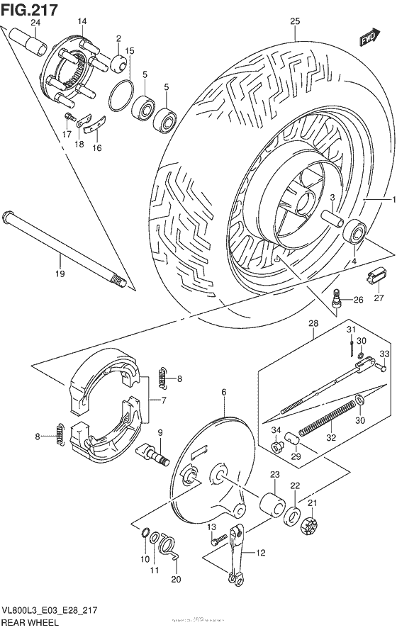 Rear Wheel (Vl800Cl3 E33)