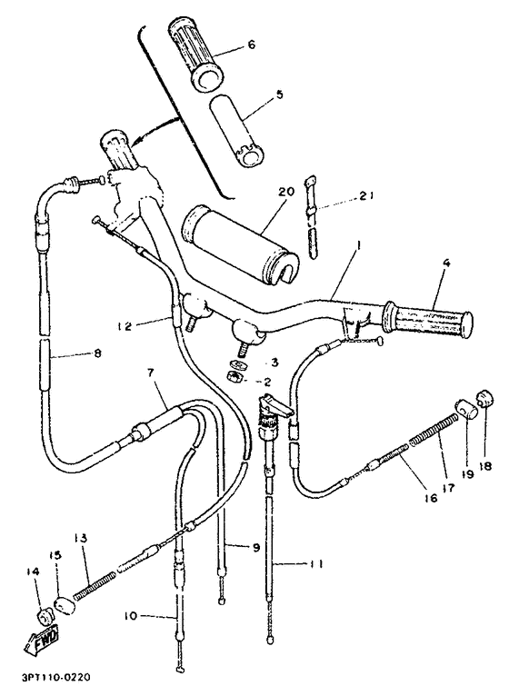 Steering handle. cable