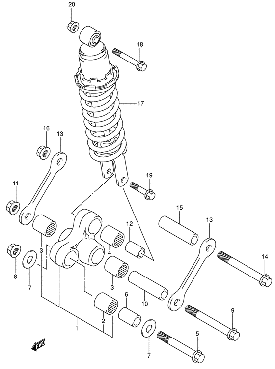 SV650 Втулки заднего рычага