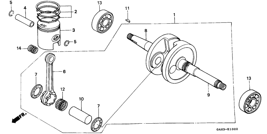 Crankshaft/piston