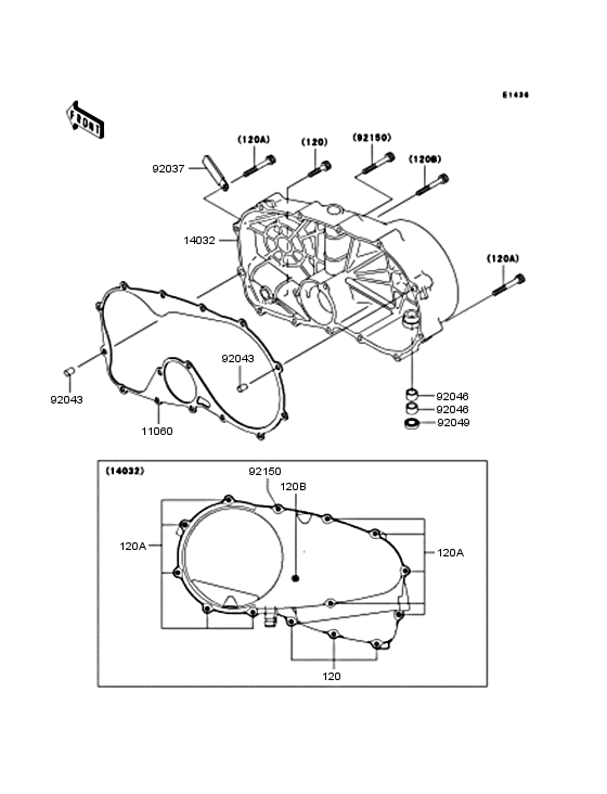 VN400 Right engine cover