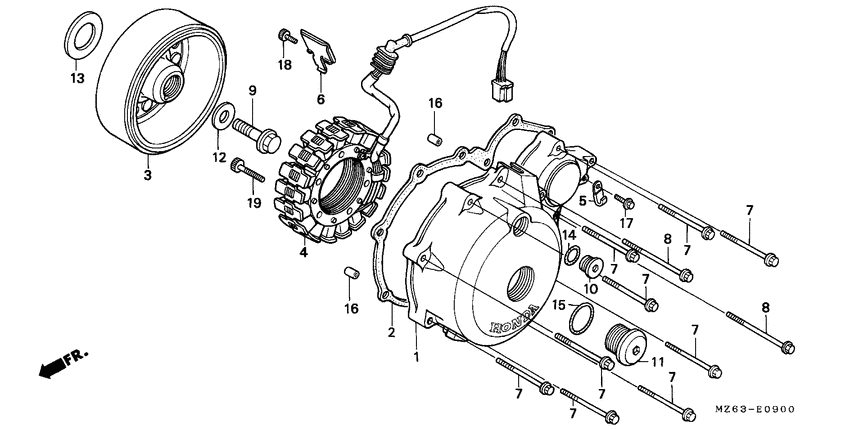 Left crankcase cover/ generator