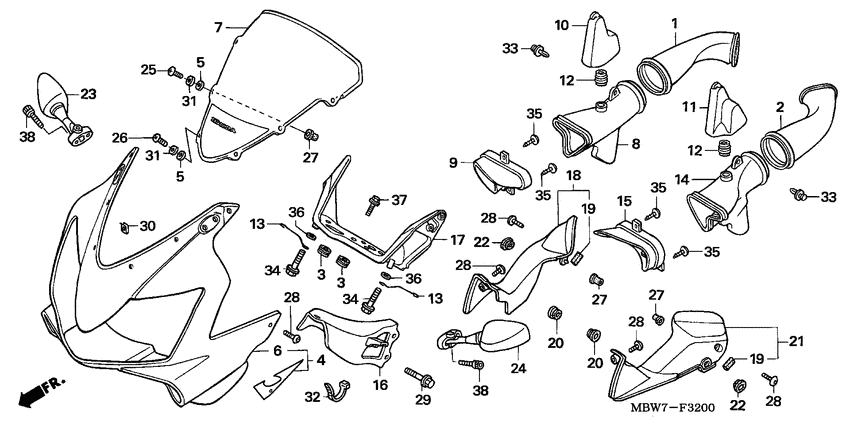 Upper cowling assy