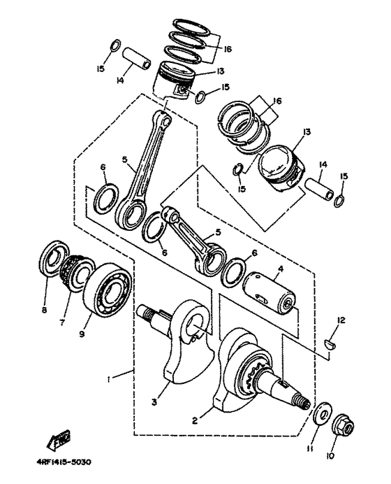 XV125 Vilebrequin. piston