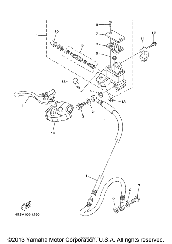 YZ80N1 (Competition) Главный тормозной цилиндр