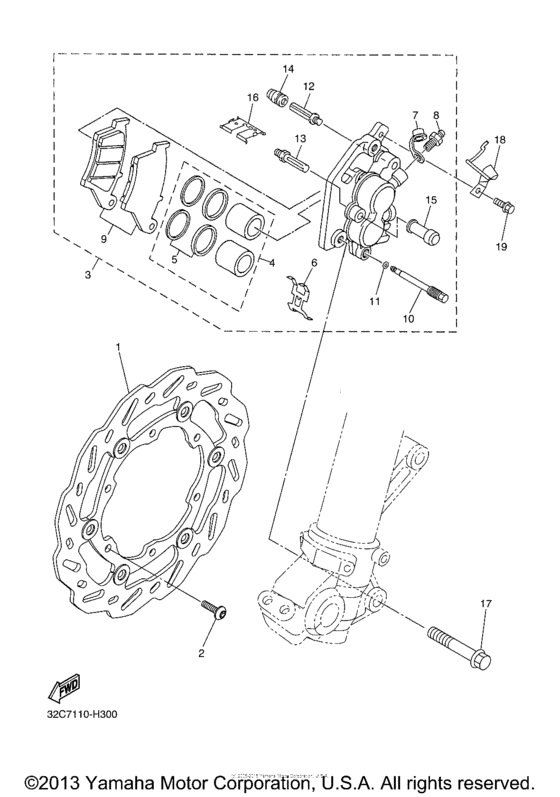 WR25RYL Передний суппорт