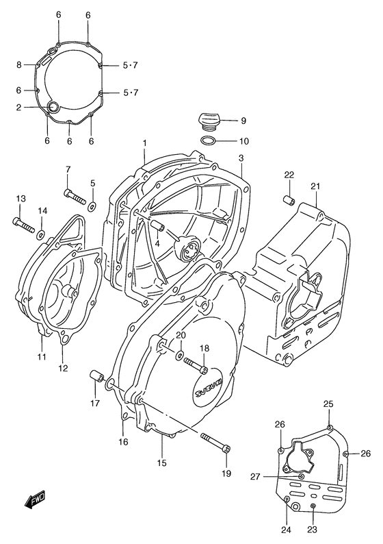 Crankcase cover ass`y  (v