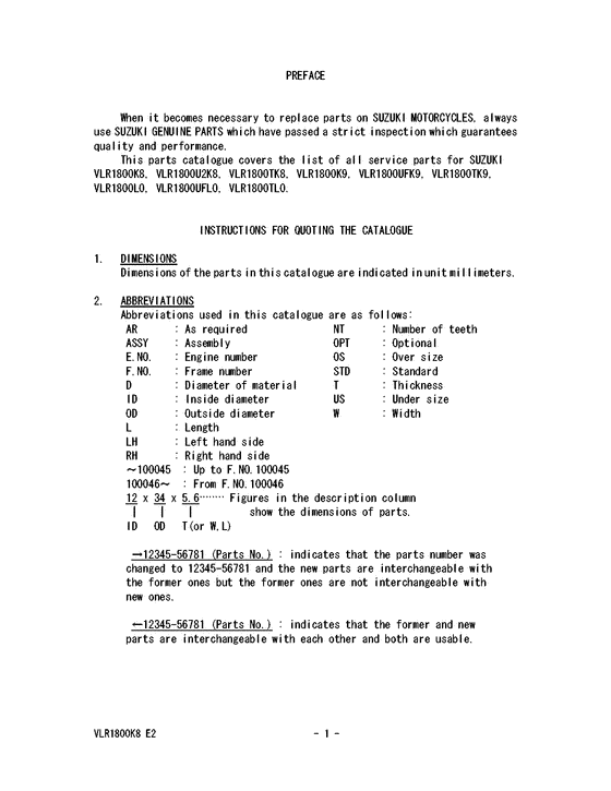 VLR1800 Catalog preface