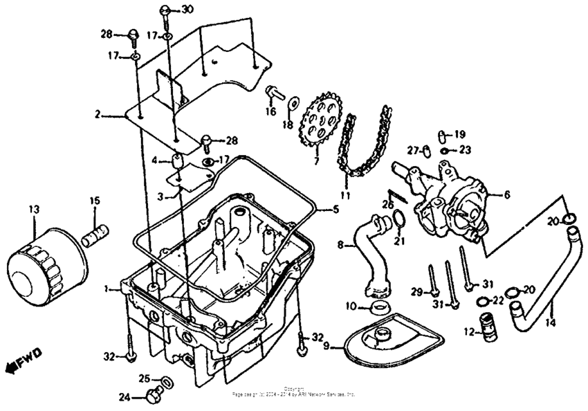 Oil pump + oil pan + oil filter