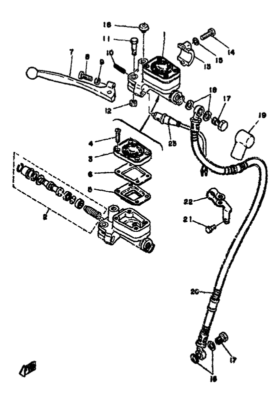 Front master cylinder.brake hose