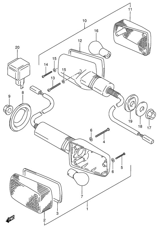 RF900 Поворотники