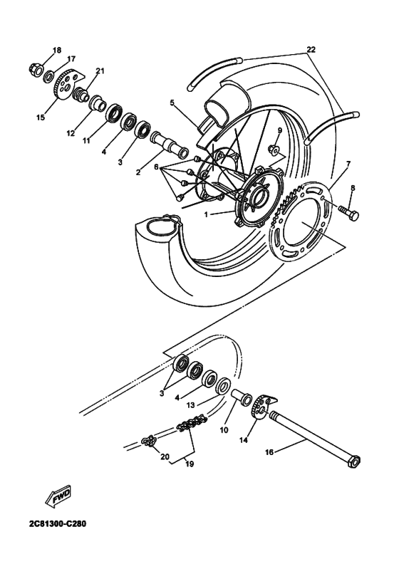 Rear wheel complete assy