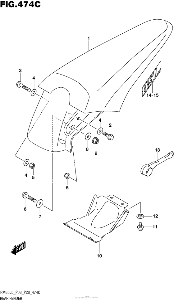 Rear Fender (Rm85Ll5 P28)
