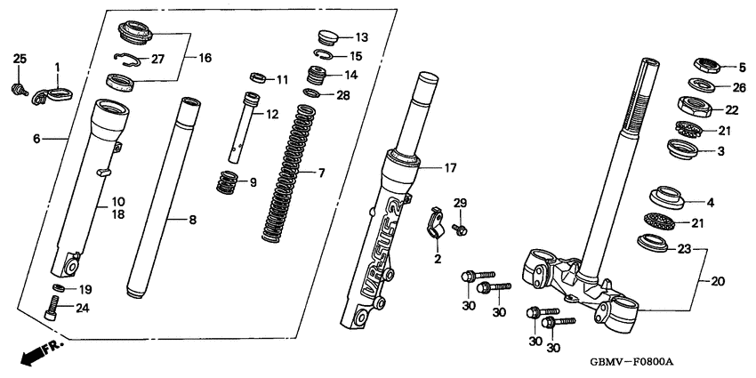 Front fork/steering stem