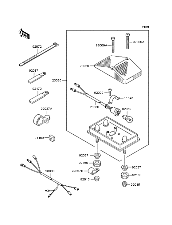 KLX300R Фонарь
