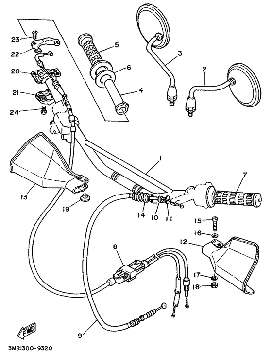 Steering handle. cable