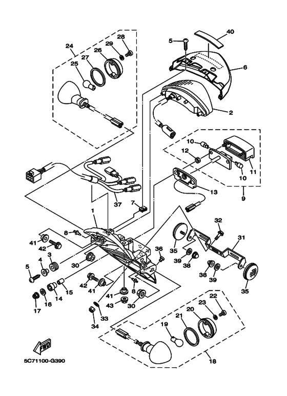 Taillight unit ass`y