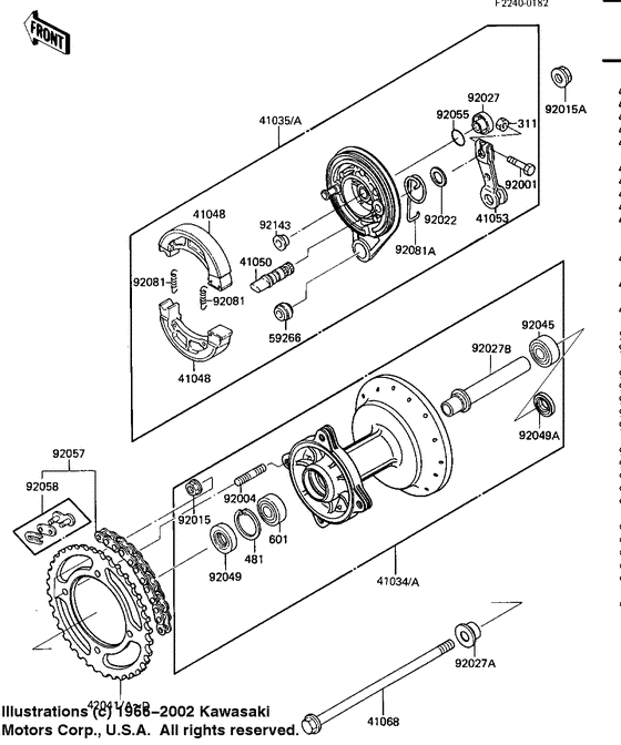 Rear hub/brake/chain