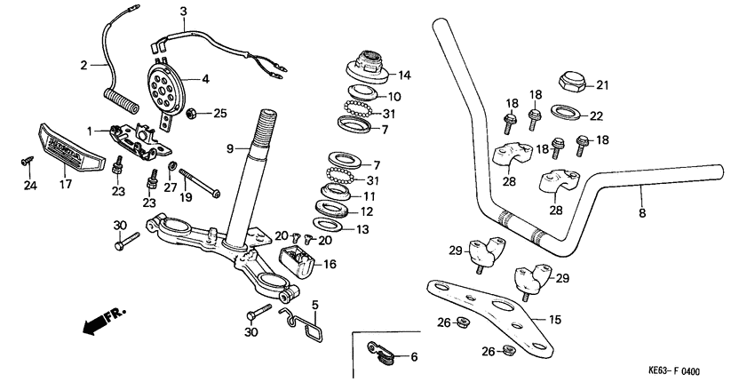 Handle pipe/top bridge/ steering stem