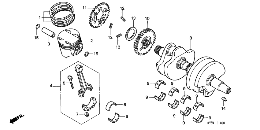 Crankshaft/piston