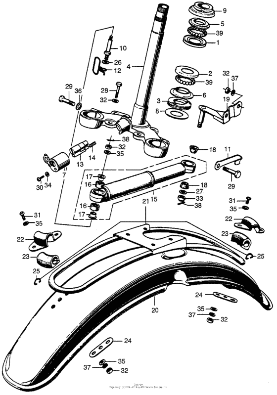Steering stem + front fender