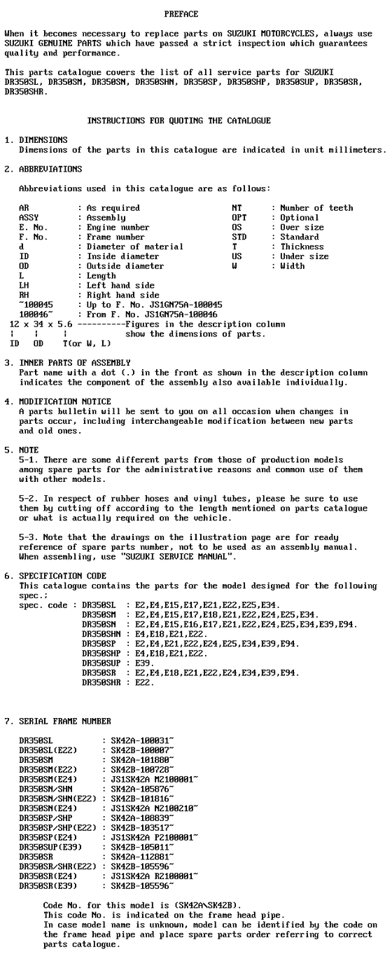 DR350 Catalog preface