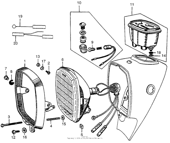 Headlight + speedometer