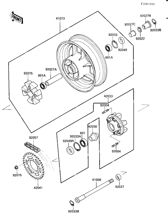 Rear wheel/hub/chain