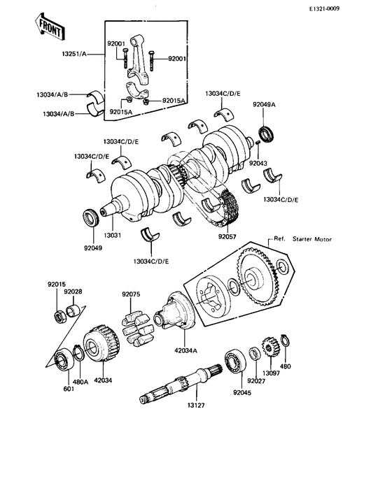 Crankshaft/secondary shaft