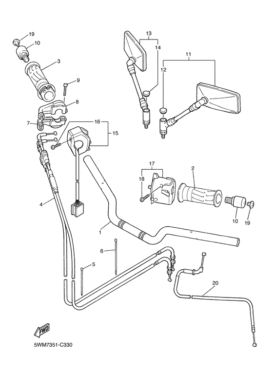 Steering handle & cable
